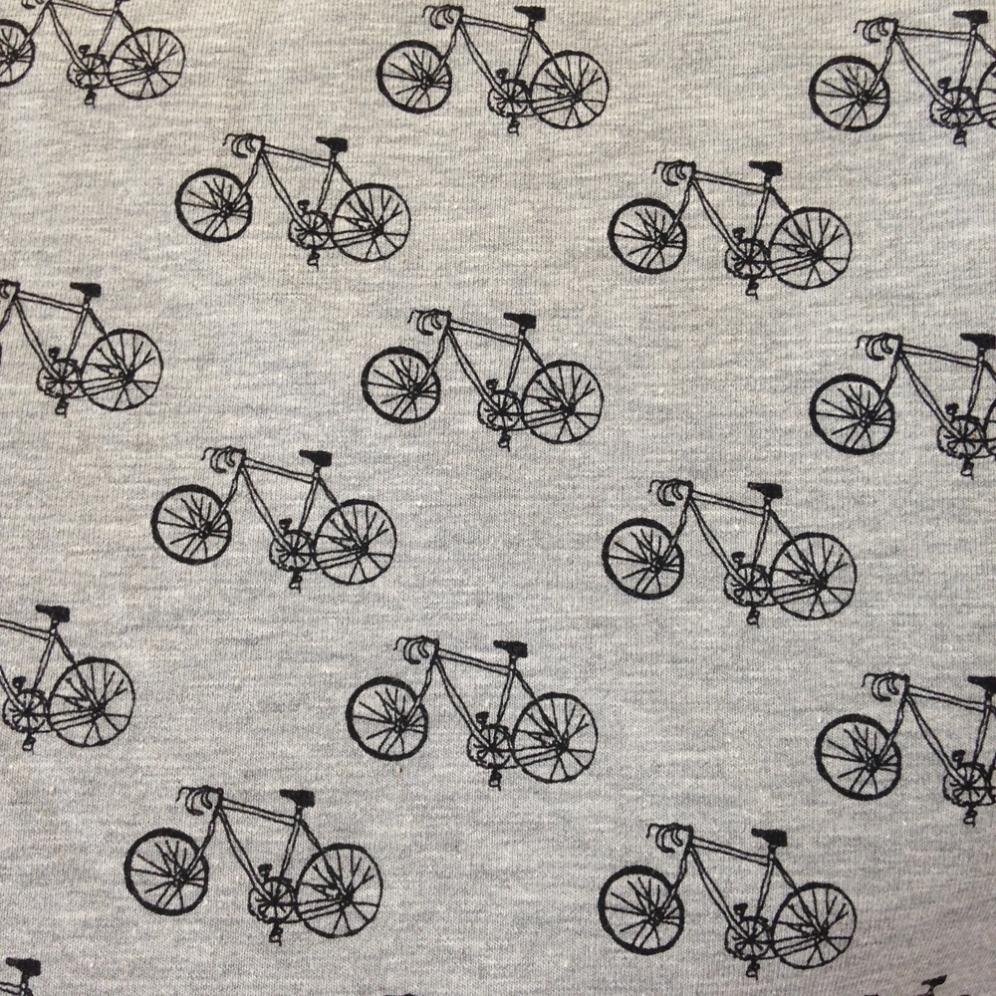 grauer Jersey mit Fahrrädern aus Baumwolle/Polyester/Elastan